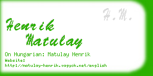 henrik matulay business card